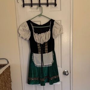 Traditional Black and Green Dirndl Dress